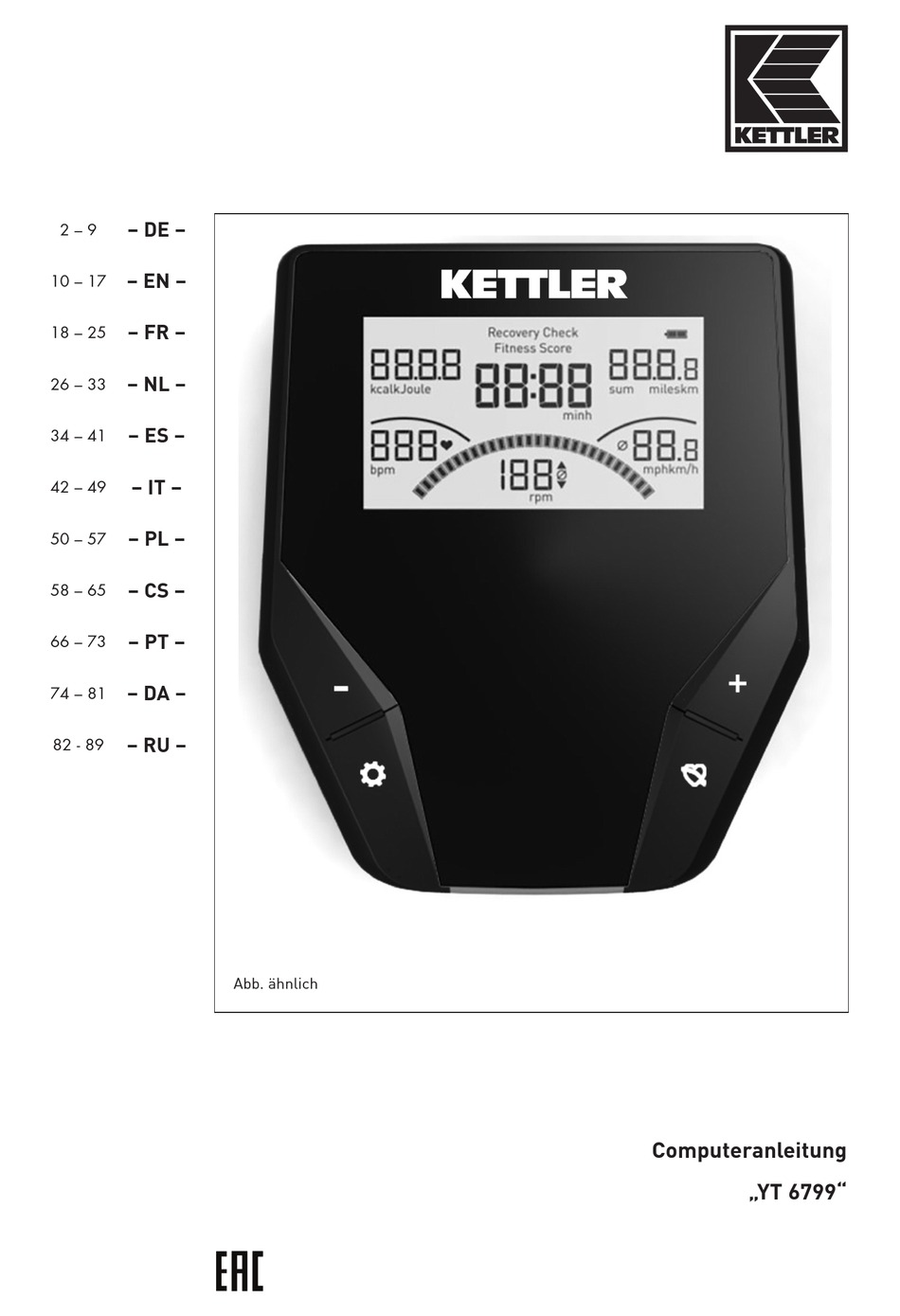 Kettler Yt 6799 Training And Operating Instructions Pdf Download Manualslib