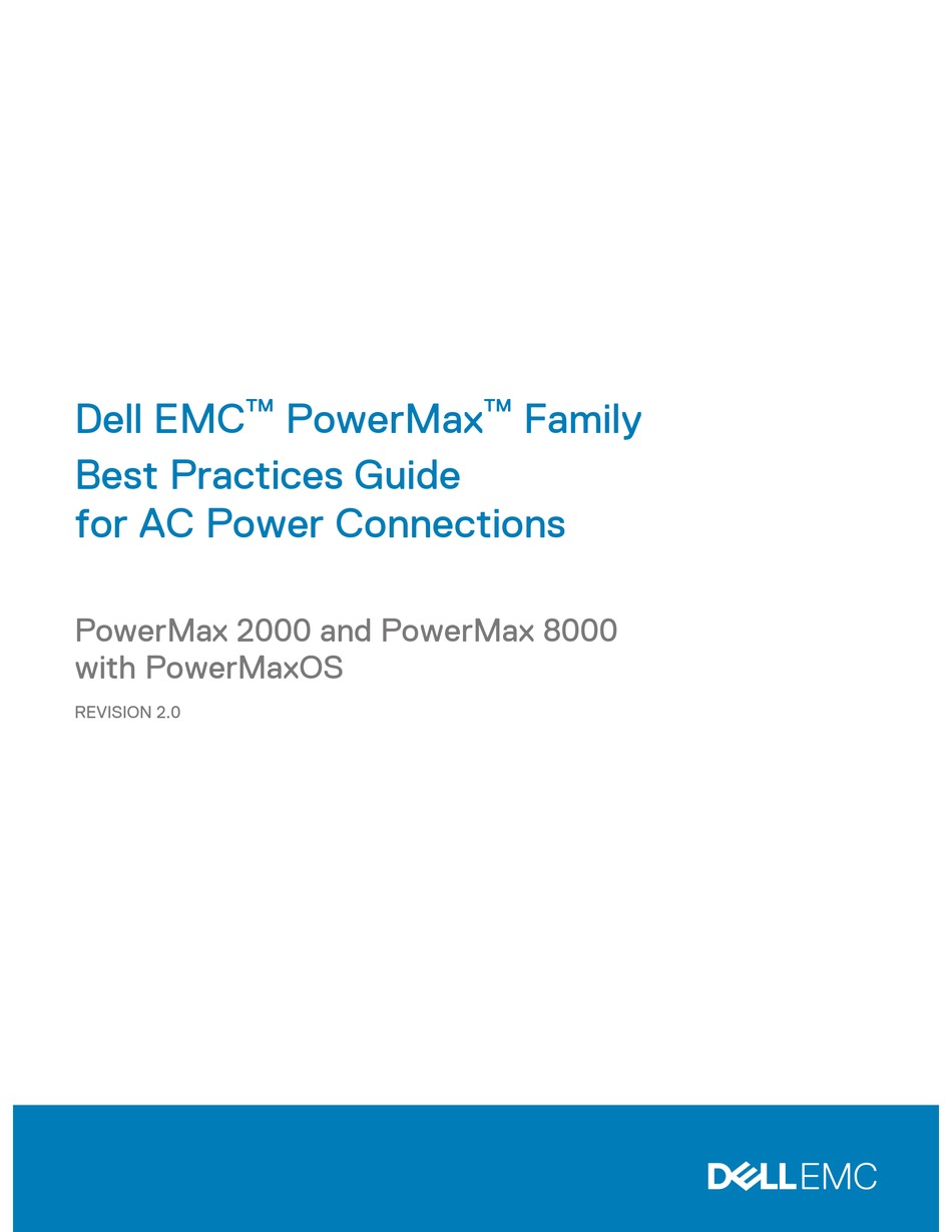 Dell Emc Powermax Series Best Practices Manual Pdf Download Manualslib