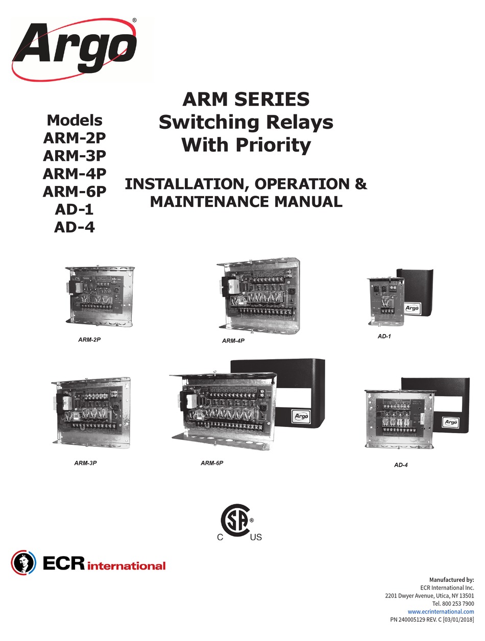 ARGO ARM SERIES RELAY INSTALLATION, OPERATION & MAINTENANCE MANUAL