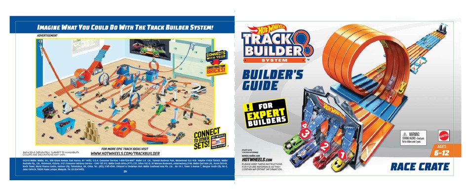 hot wheels track builder system race crate & stunt set