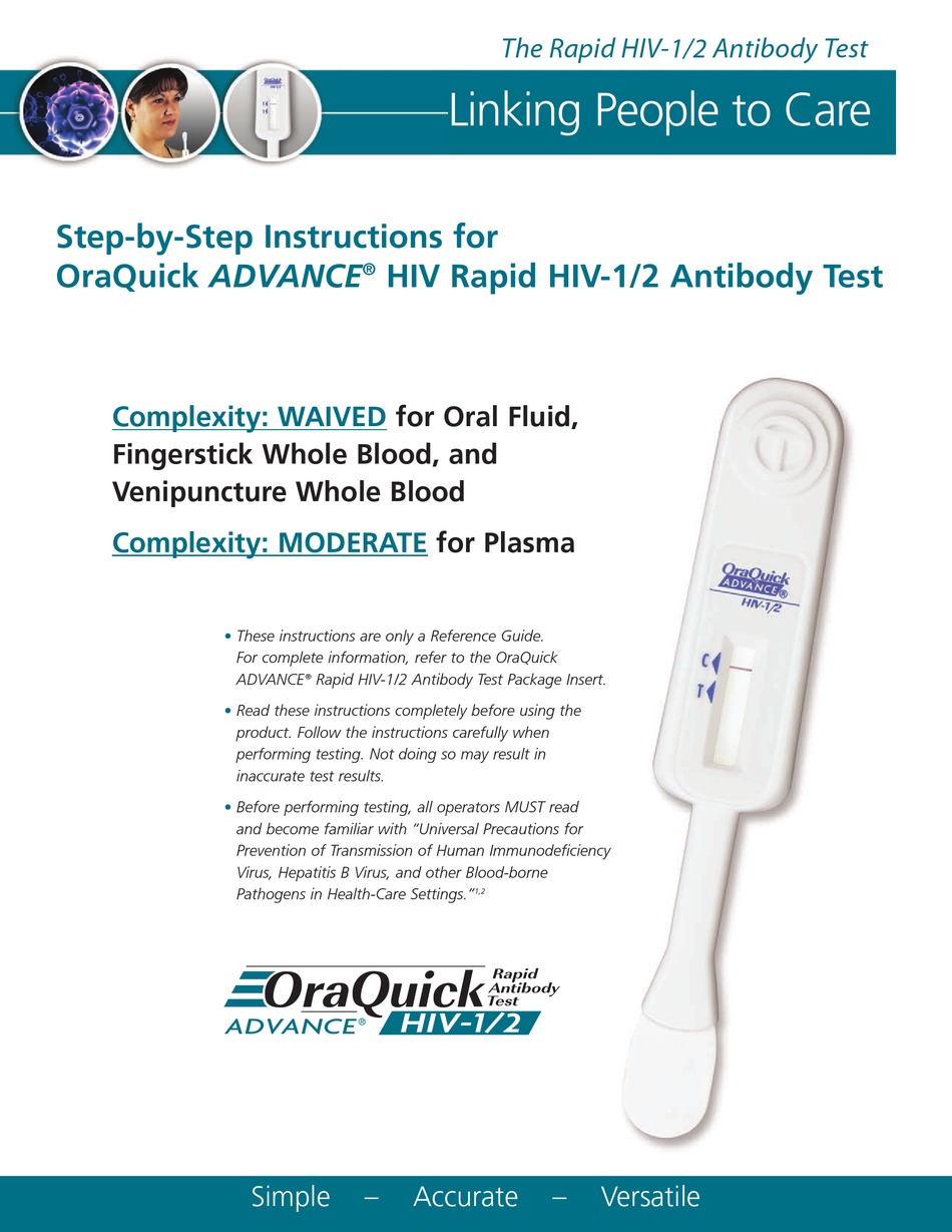 Oraquick Advance Step By Step Instructions Pdf Download Manualslib