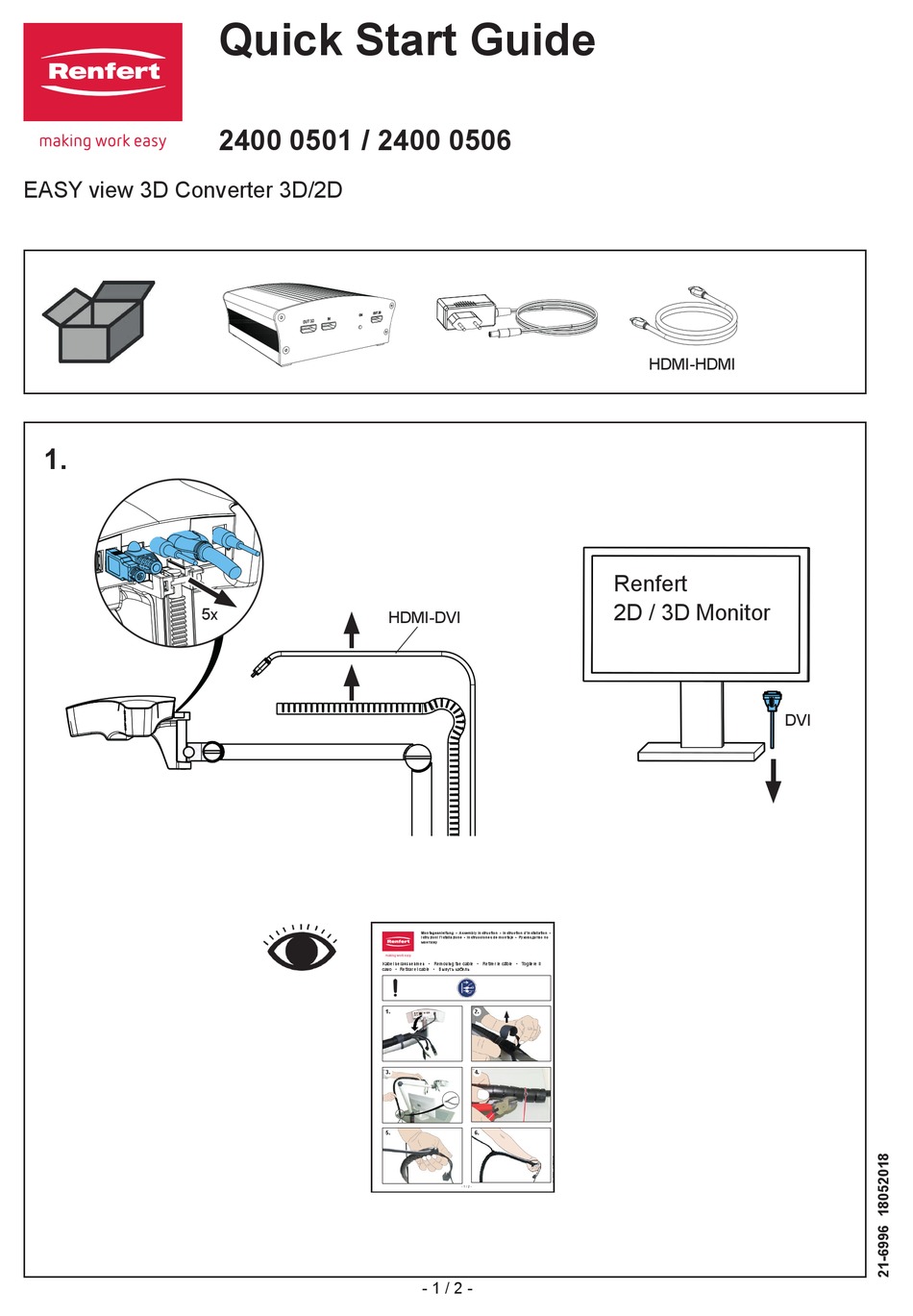 RENFERT EASY VIEW 3D 2400 0501 MEDIA CONVERTER QUICK START MANUAL