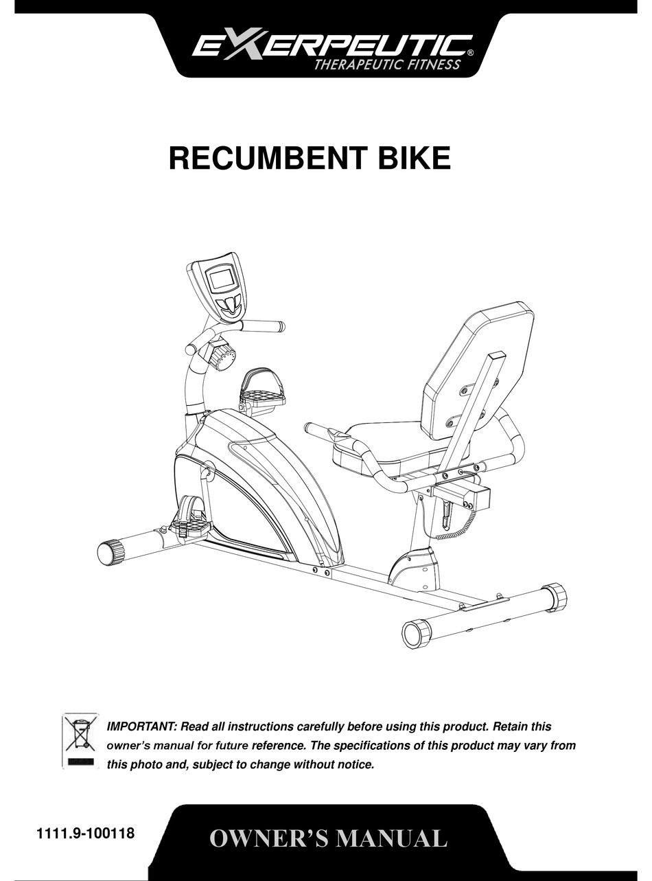 exerpeutic 900xl recumbent bike