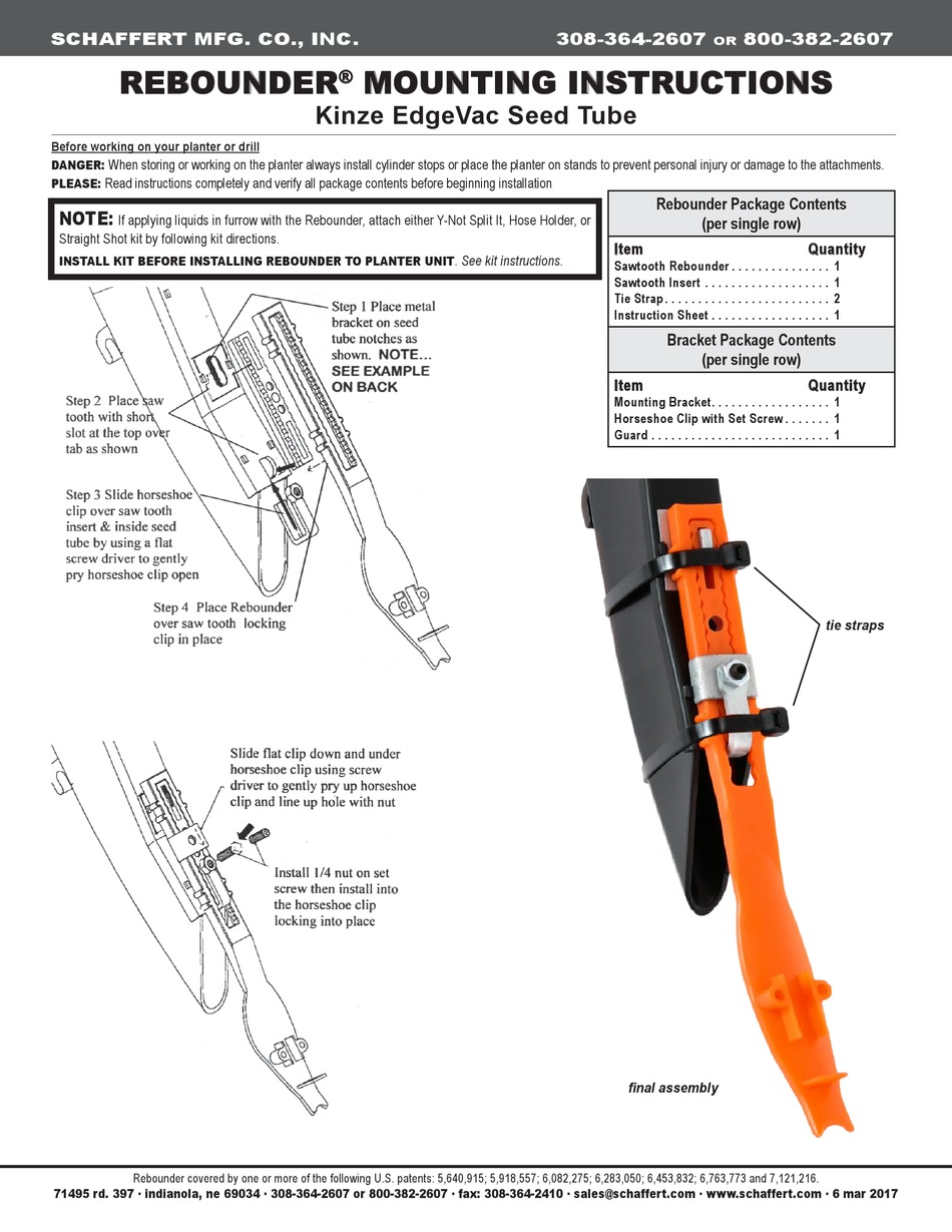 SCHAFFERT REBOUNDER MOUNTING INSTRUCTIONS Pdf Download ManualsLib