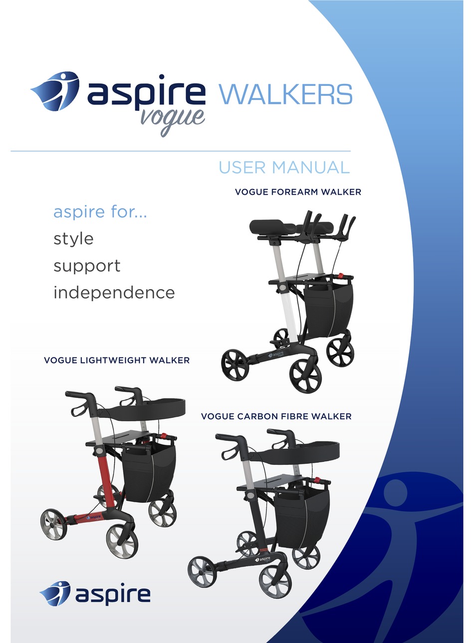 ASPIRE VOGUE LIGHTWEIGHT WALKER USER MANUAL Pdf Download ManualsLib