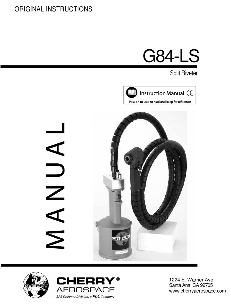 CHERRY AEROSPACE G84LS TOOL ORIGINAL INSTRUCTIONS MANUAL ManualsLib