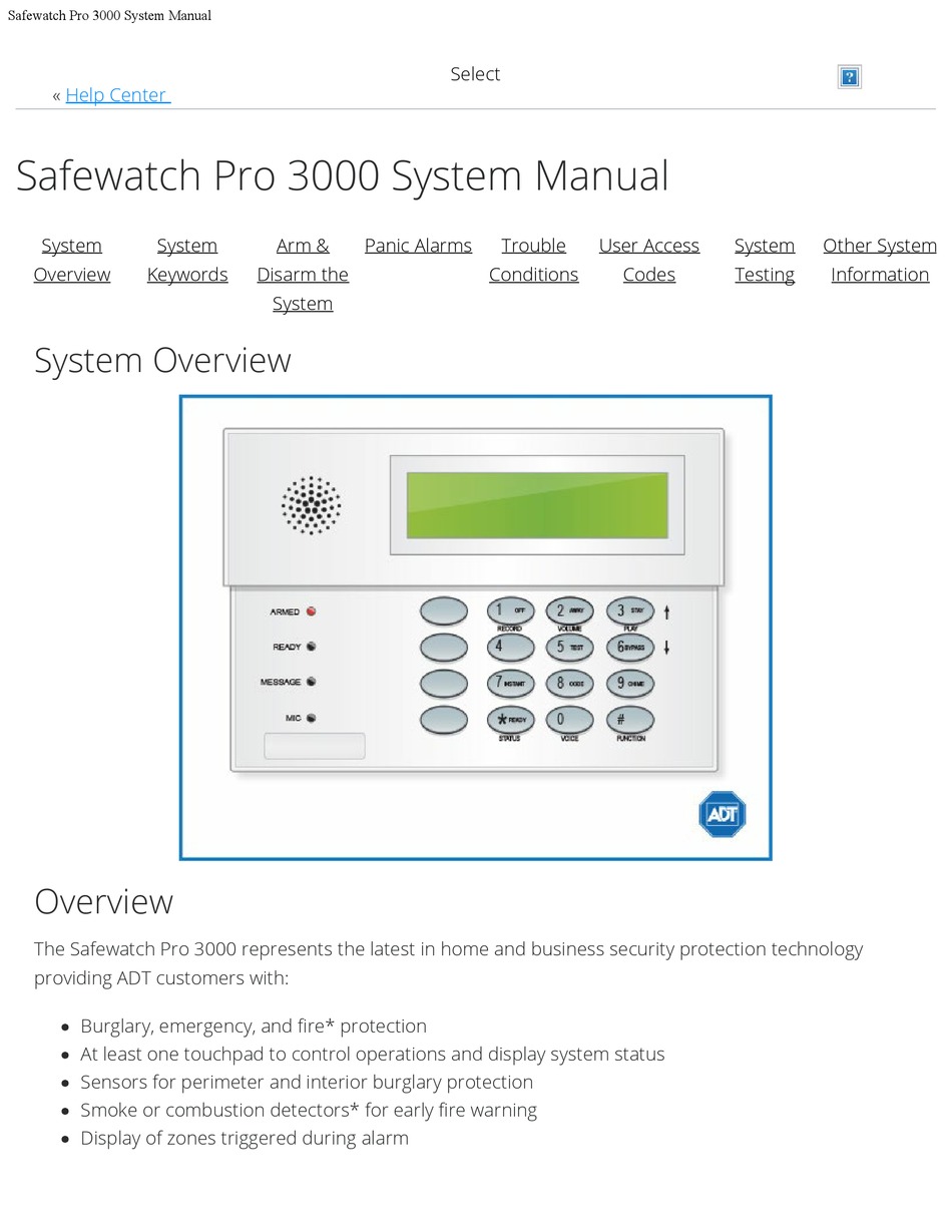 adt safewatch pro 3000 add user code