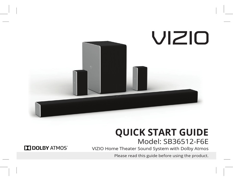 VIZIO SB36512-F6E QUICK START MANUAL Pdf Download | ManualsLib