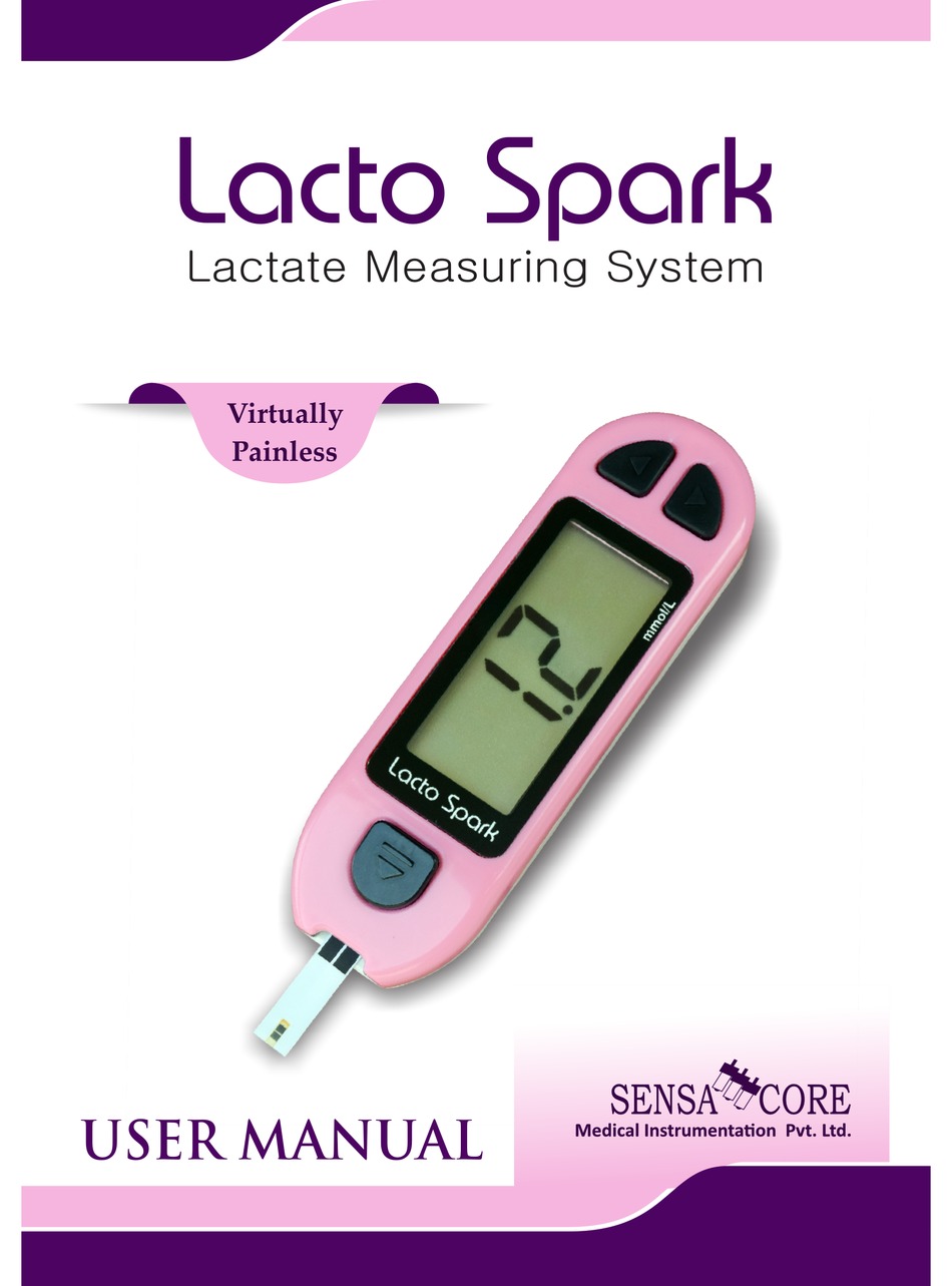 Sensa Core Lacto Spark User Manual Pdf Download Manualslib