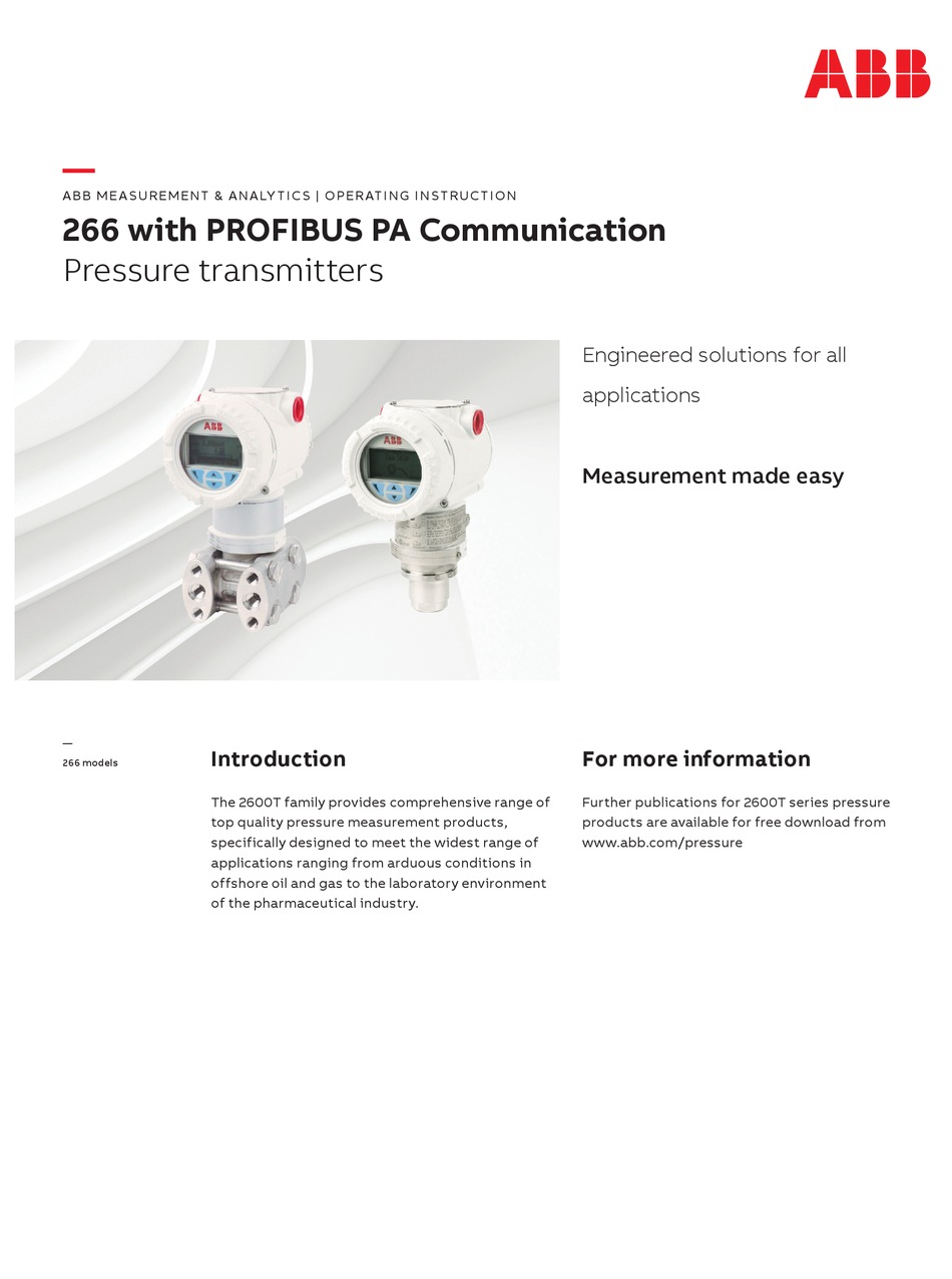 Abb 2600t Series Operating Instructions Manual Pdf Download Manualslib