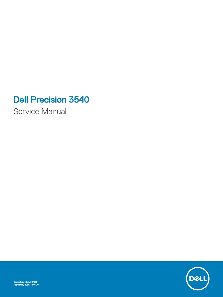 DELL PRECISION 3540 SERVICE MANUAL Pdf Download | ManualsLib