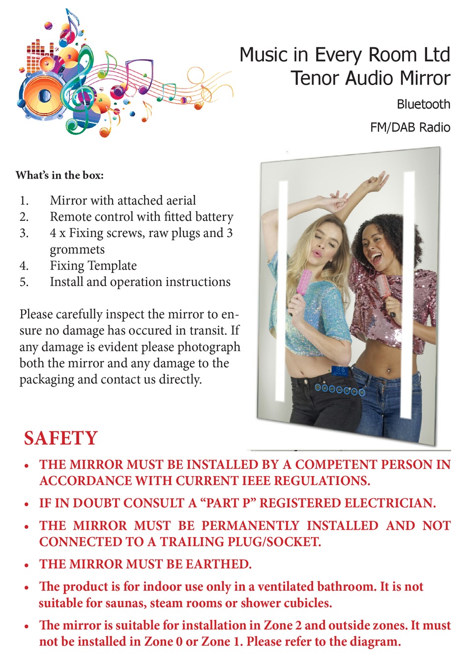 MUSIC IN EVERY ROOM TENOR AUDIO MIRROR RADIO MANUAL ManualsLib