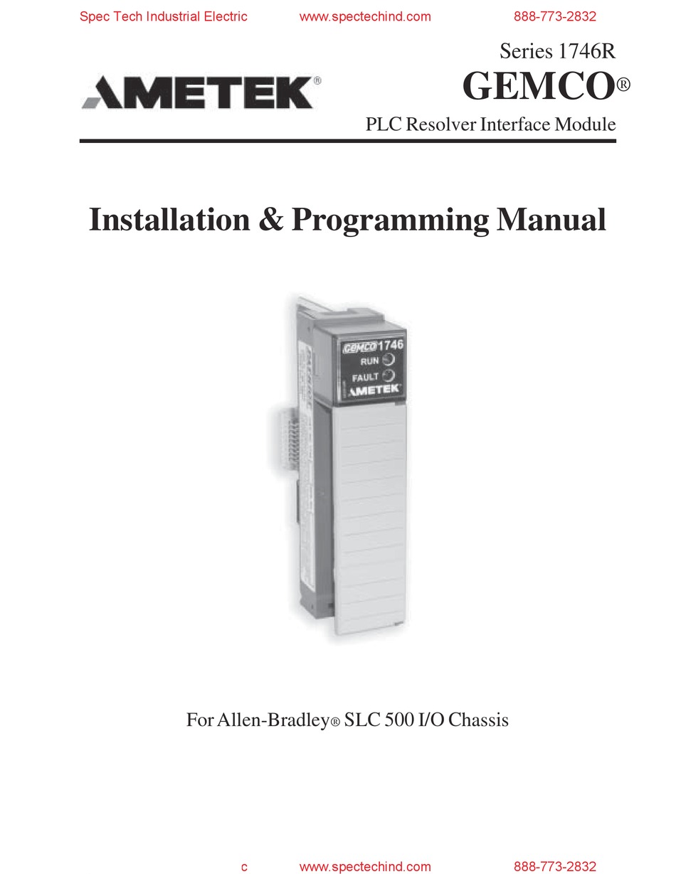 AMETEK GEMCO 1746R SERIES INSTALLATION & PROGRAMMING MANUAL Pdf
