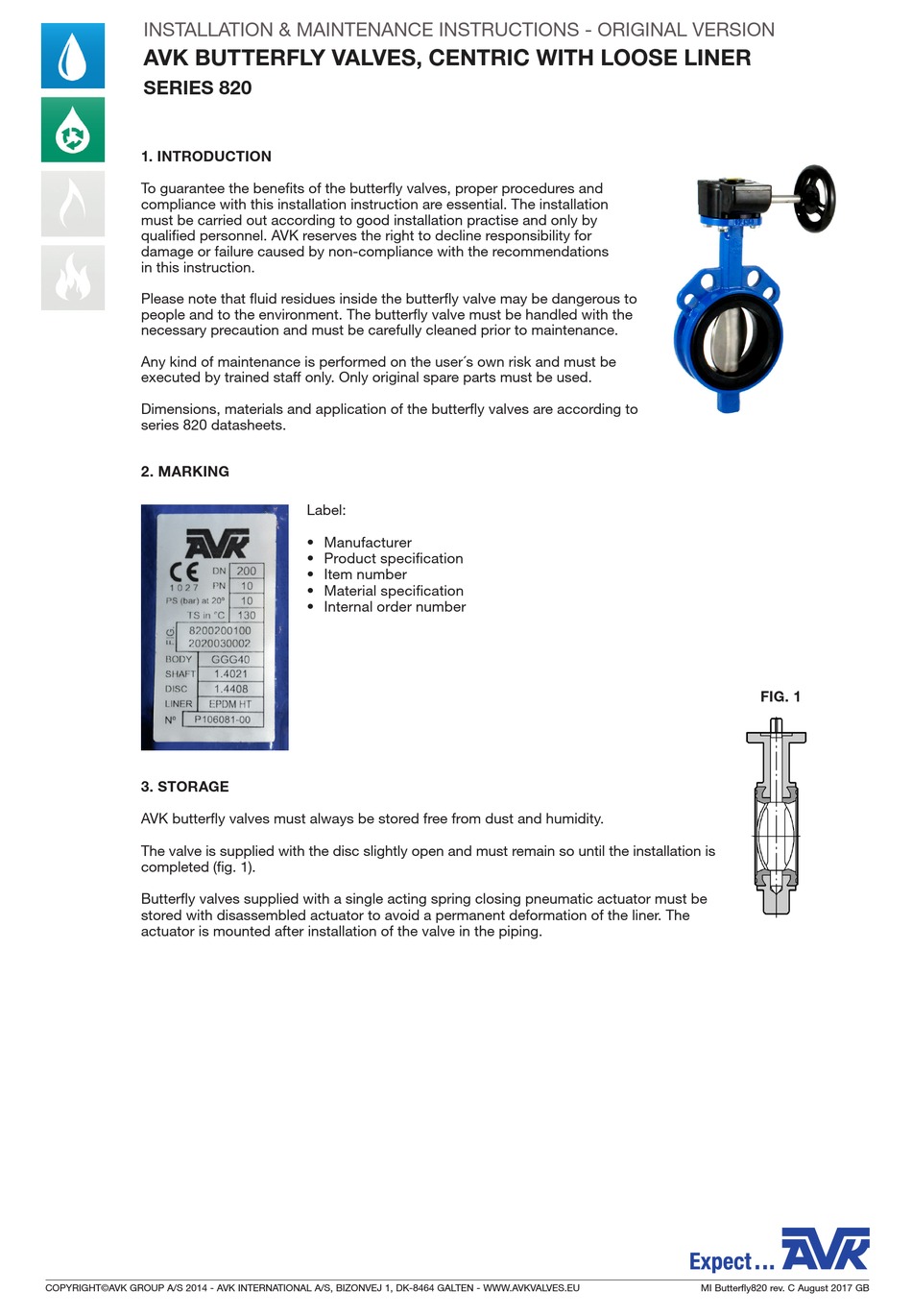 AVK 820 SERIES INSTALLATION & MAINTENANCE INSTRUCTIONS MANUAL Pdf ...