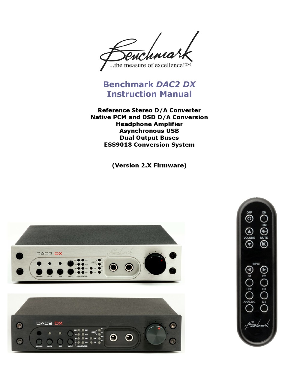 Benchmark Dac2 Dx Media Converter Instruction Manual Manualslib 3093