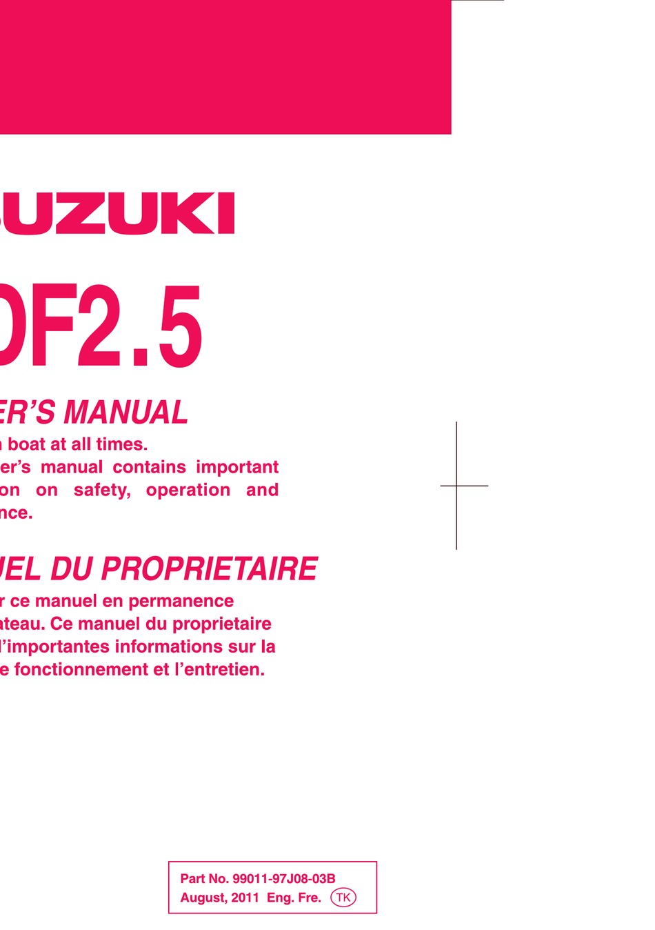 Suzuki Df2 5 Owner S Manual Pdf Download Manualslib