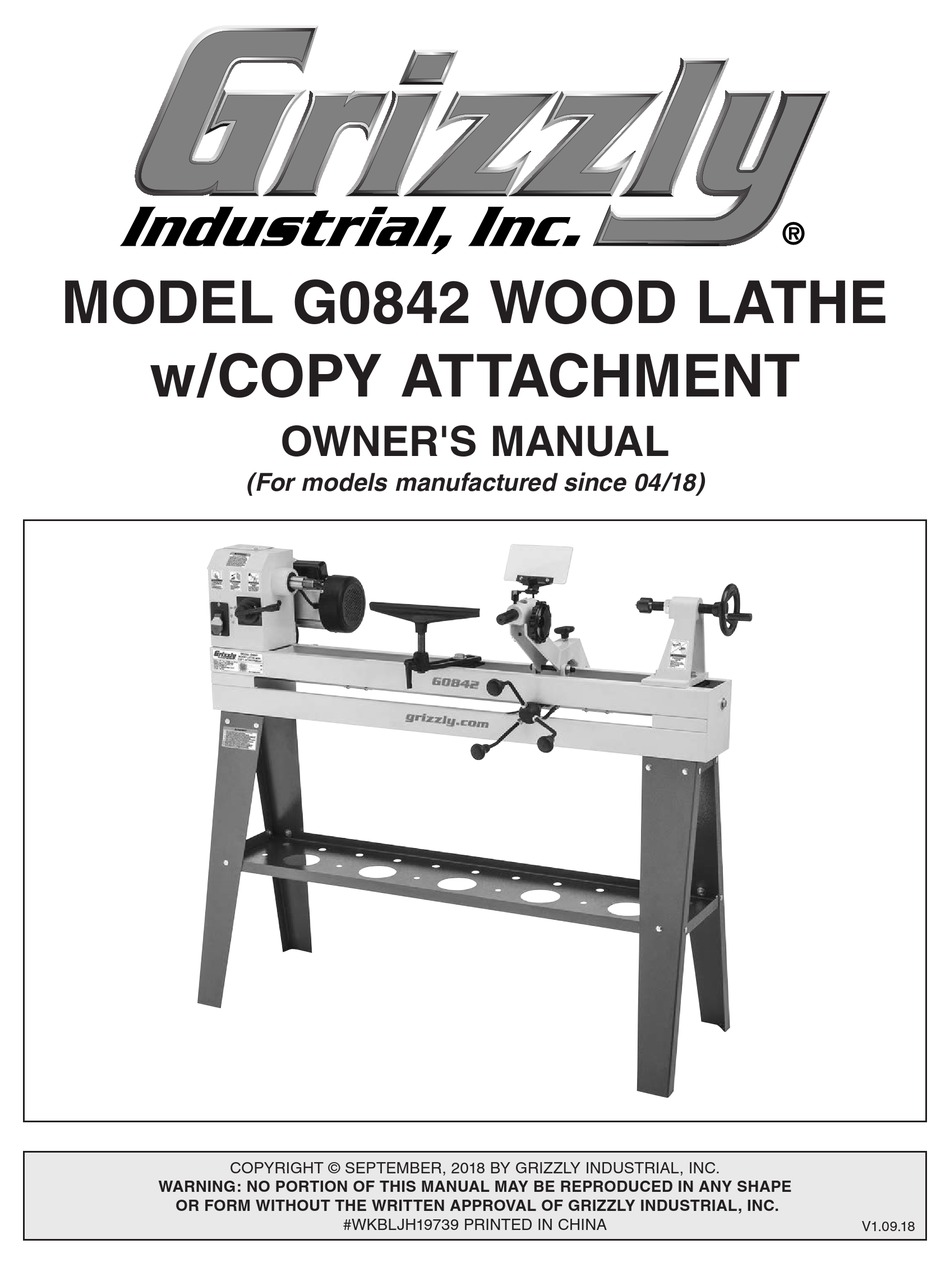 InstallingRemoving Copy Attachment - Grizzly G0842 Owners Manual [Page  25] | ManualsLib