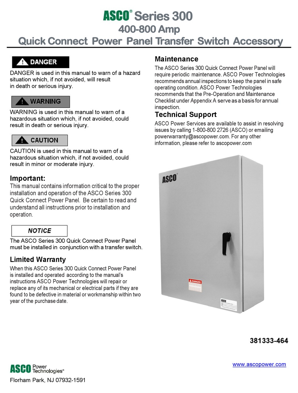 ASCO 300 SERIES SWITCH MANUAL ManualsLib