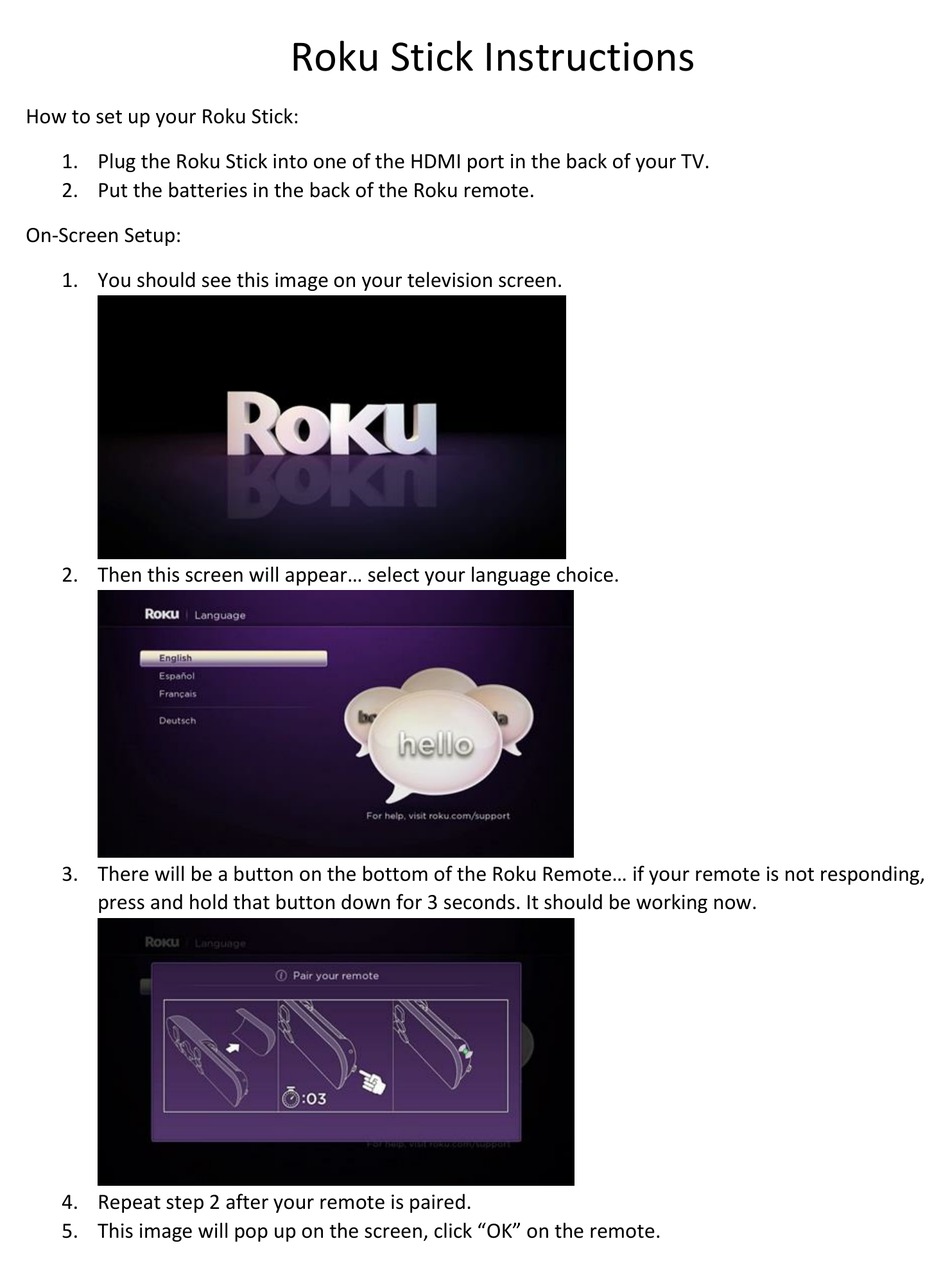 ROKU STREAMING STICK TV TUNER INSTRUCTIONS ManualsLib