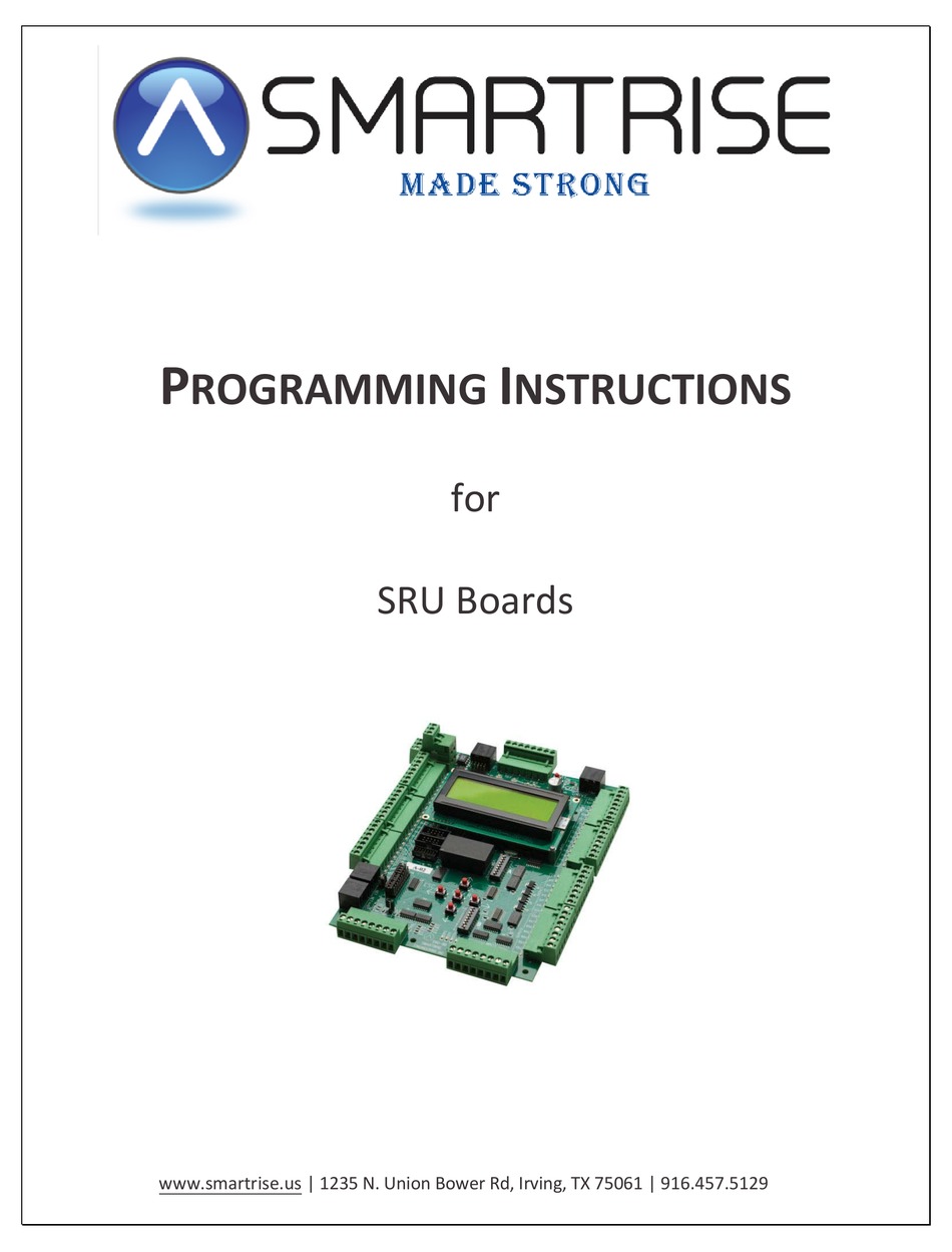 SMARTRISE SRU PROGRAMMING INSTRUCTIONS MANUAL Pdf Download ManualsLib