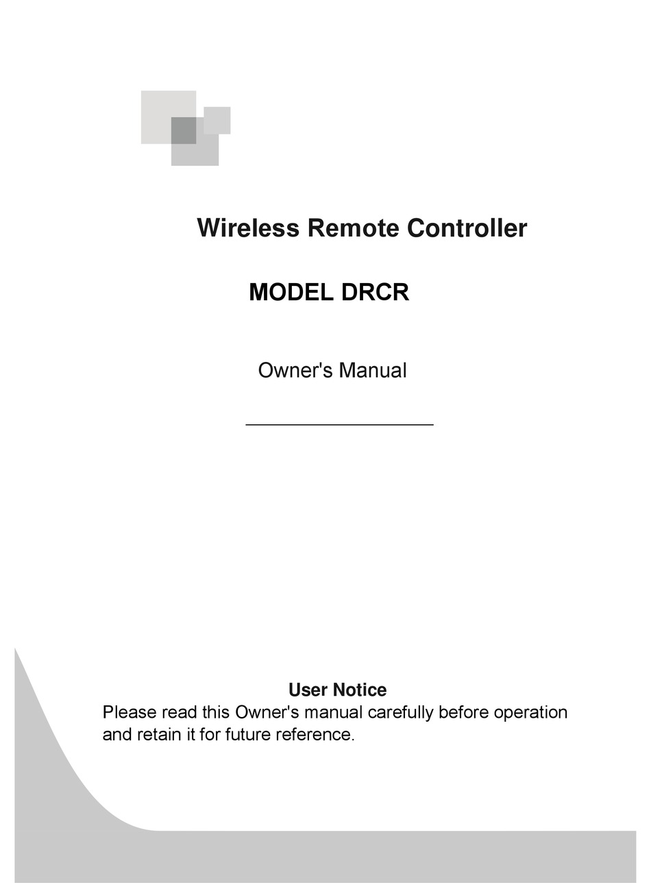 johnson-controls-drcr-remote-control-owner-s-manual-manualslib