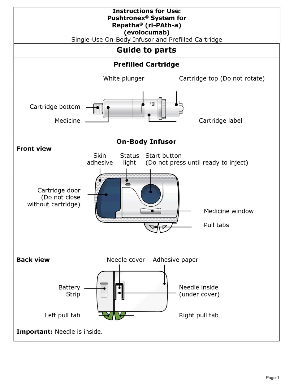 Repatha Pushtronex Instructions For Use Manual Pdf Download Manualslib