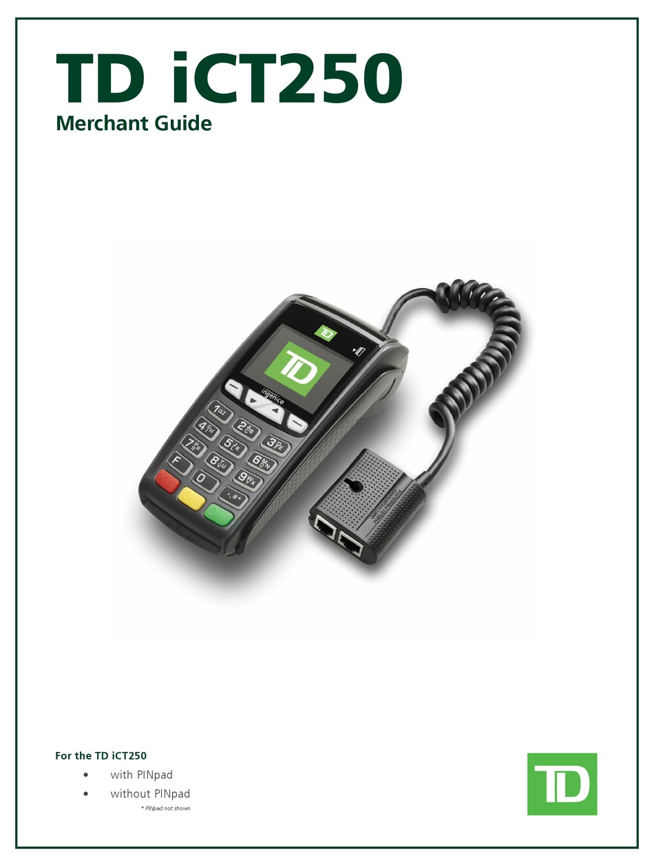 INGENICO ICT250 MERCHANT MANUAL Pdf Download | ManualsLib