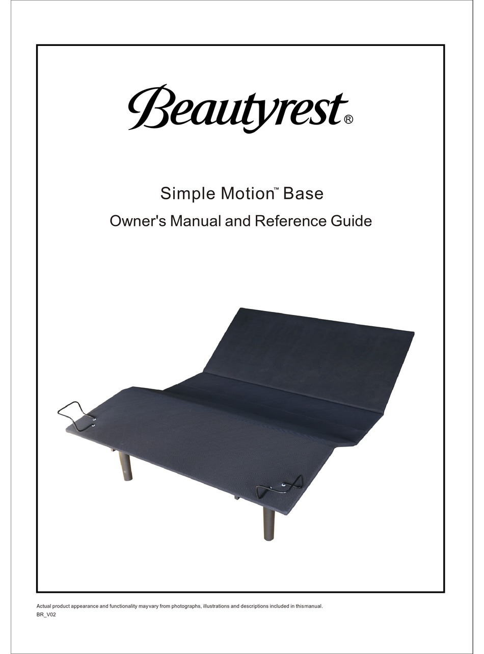 BEAUTYREST SIMPLE MOTION INDOOR FURNISHING OWNER'S MANUAL AND REFERENCE