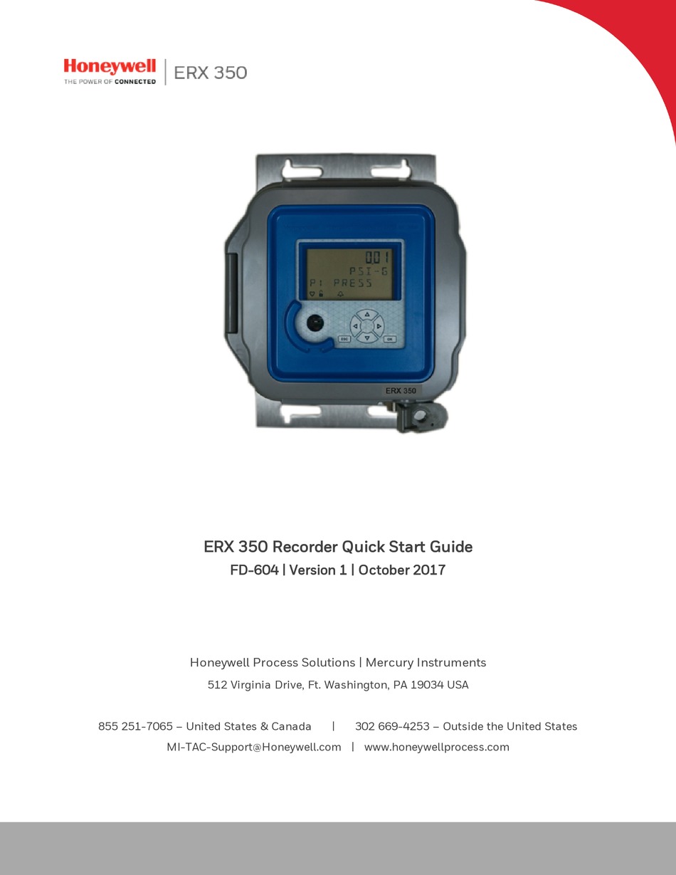 HONEYWELL ERX 350 VOICE RECORDER QUICK START MANUAL ManualsLib