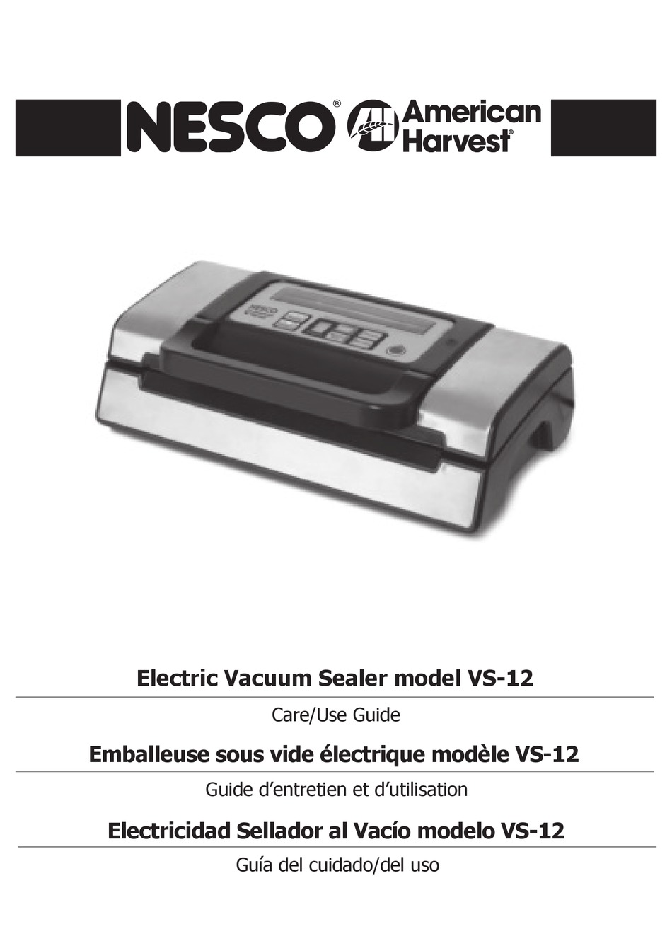 NESCO VS-12 CARE/USE MANUAL Pdf Download | ManualsLib