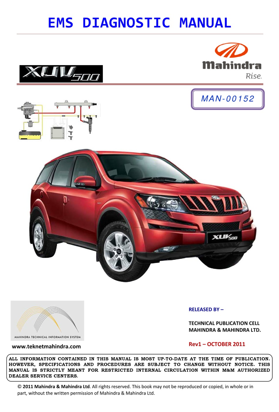 MAHINDRA XUV 500 AUTOMOBILE DIAGNOSTIC MANUAL - MahinDra Xuv 500