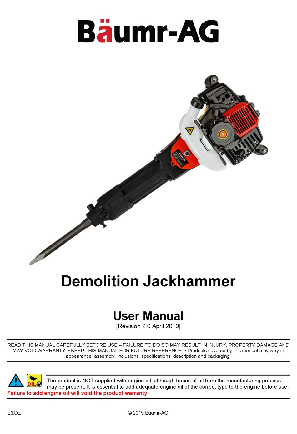 BAUMR-AG DEMOLITION JACKHAMMER POWER 