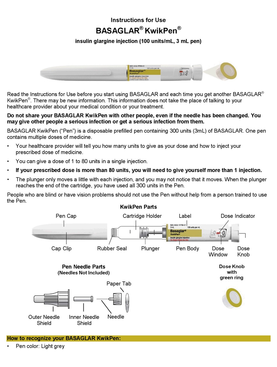 Basaglar Kwikpen Instructions For Use Manual Pdf Download Manualslib