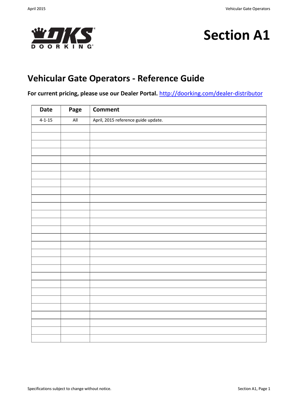 DOORKING 6004 REFERENCE MANUAL Pdf Download | ManualsLib