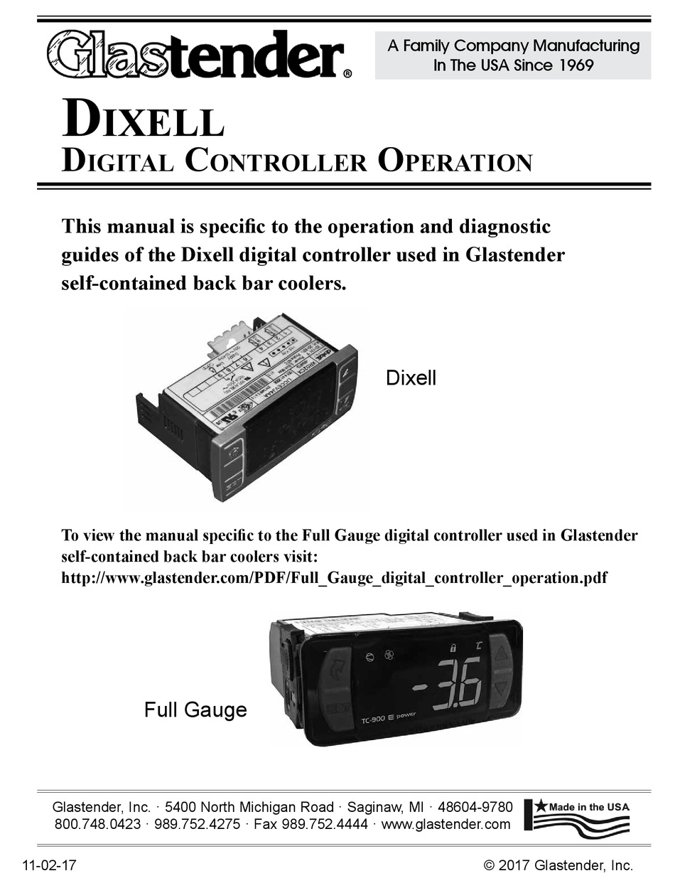 GLASTENDER DIXELL CONTROLLER OPERATION MANUAL ManualsLib
