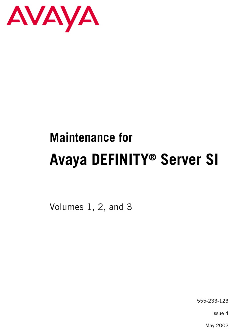 AVAYA DEFINITY SI SERVER MAINTENANCE MANUAL | ManualsLib