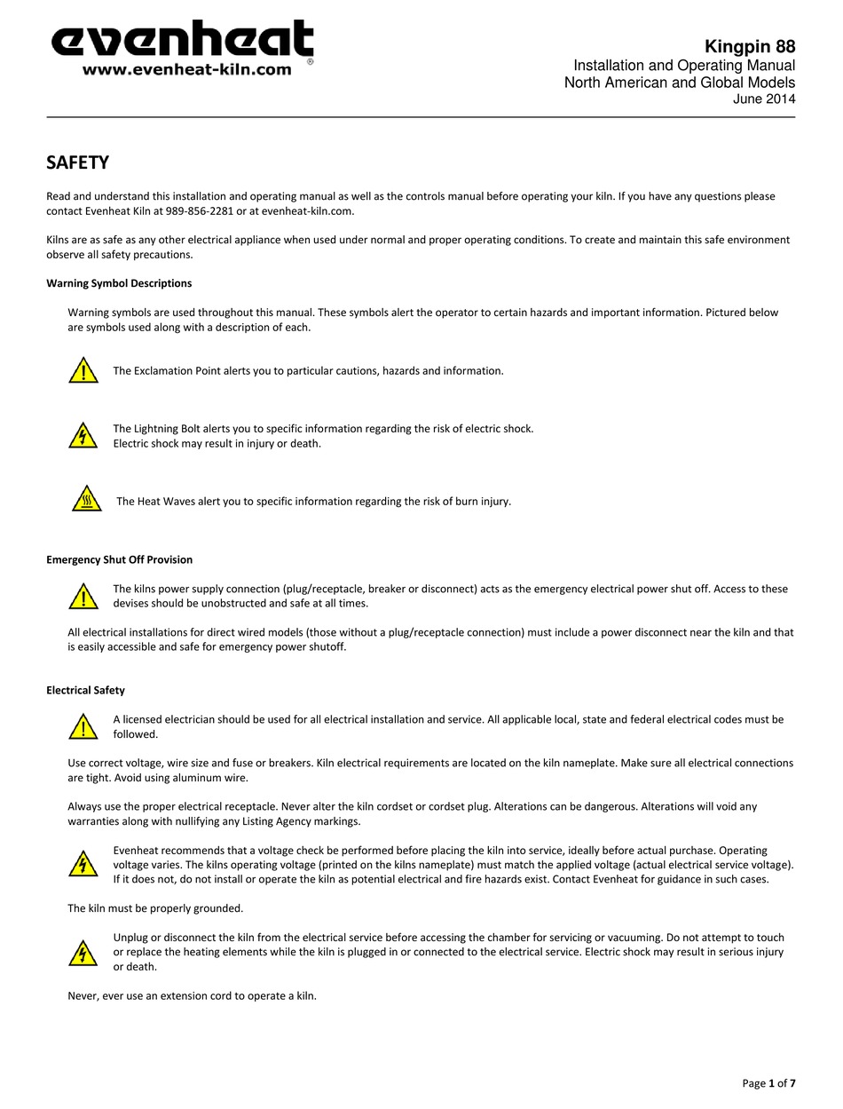 EVENHEAT KINGPIN 88 INSTALLATION AND OPERATING MANUAL Pdf Download