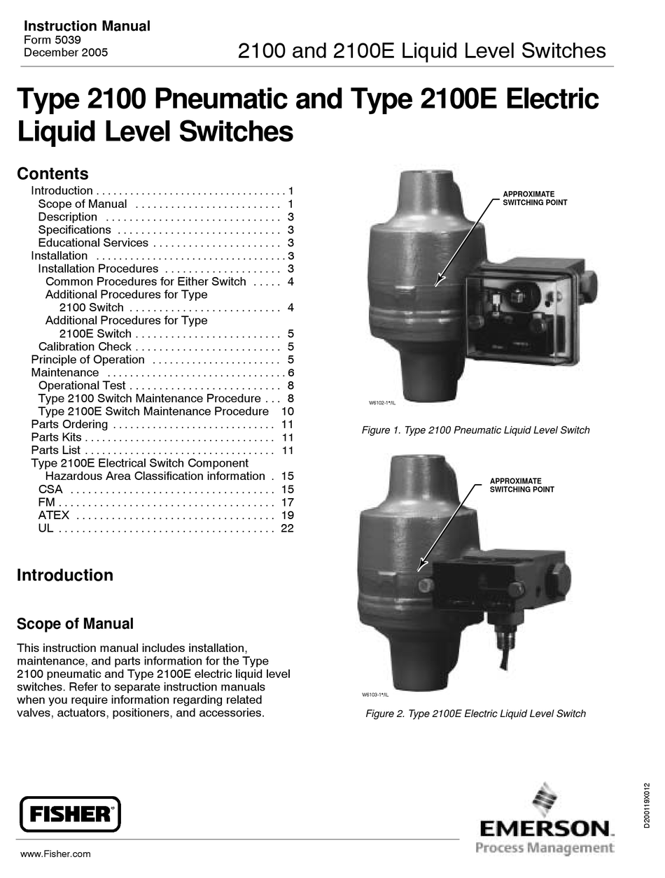 EMERSON 2100 SWITCH INSTRUCTION MANUAL ManualsLib