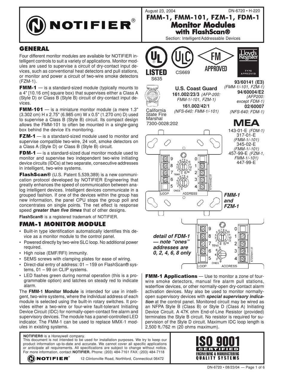 NOTIFIER FMM1 FLASHSCAN MANUAL Pdf Download ManualsLib