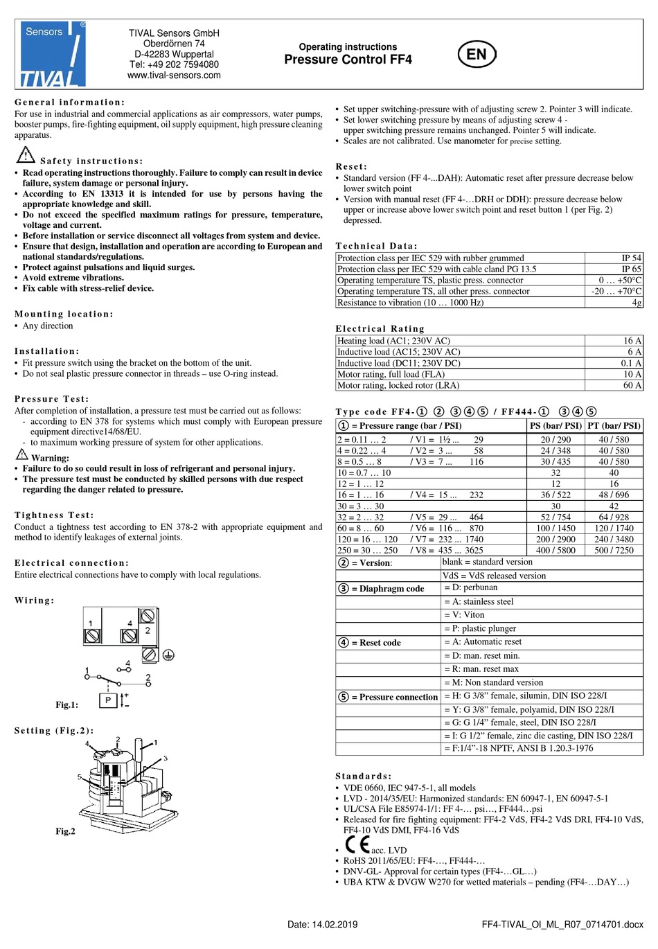 TIVAL FF4 CONTROLLER OPERATING INSTRUCTIONS MANUAL | ManualsLib