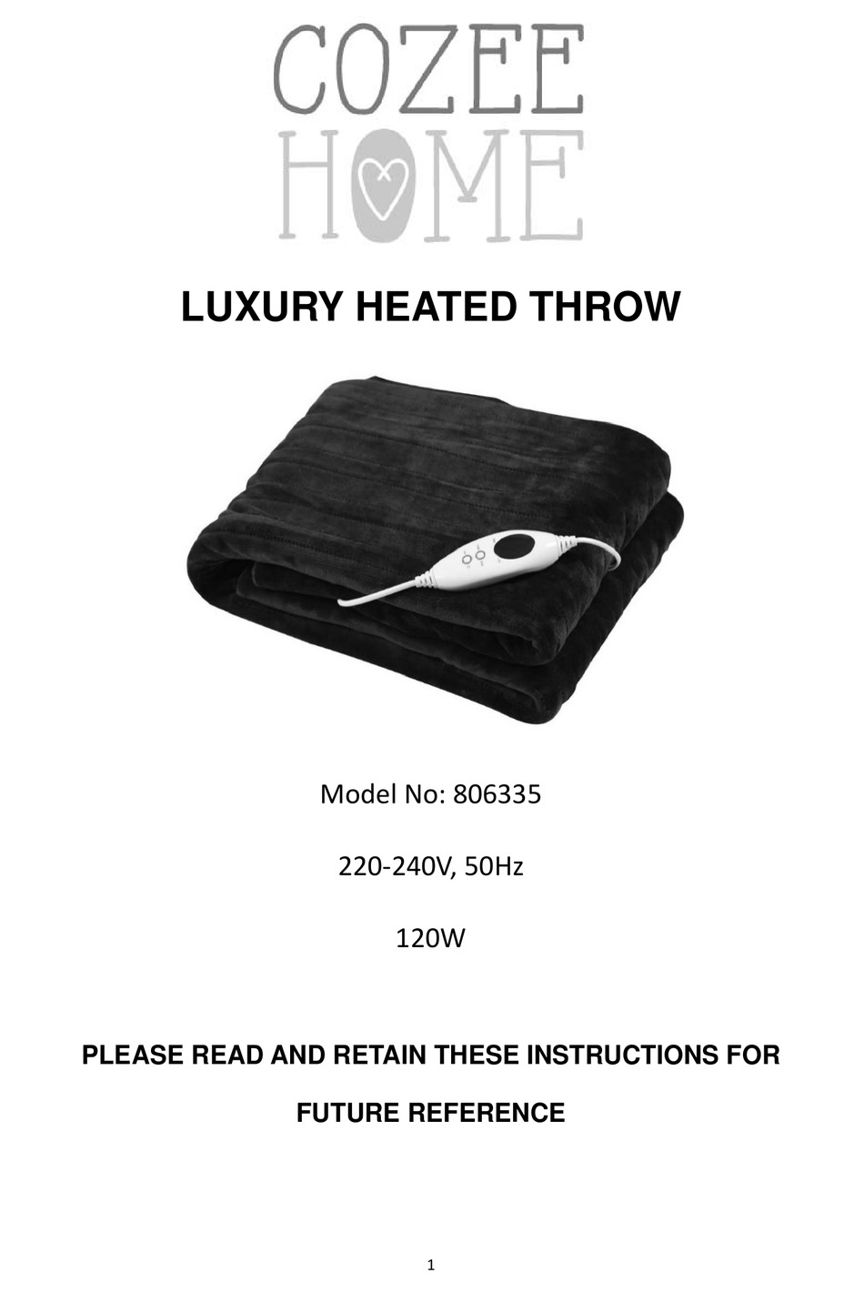 cozee home heated throw