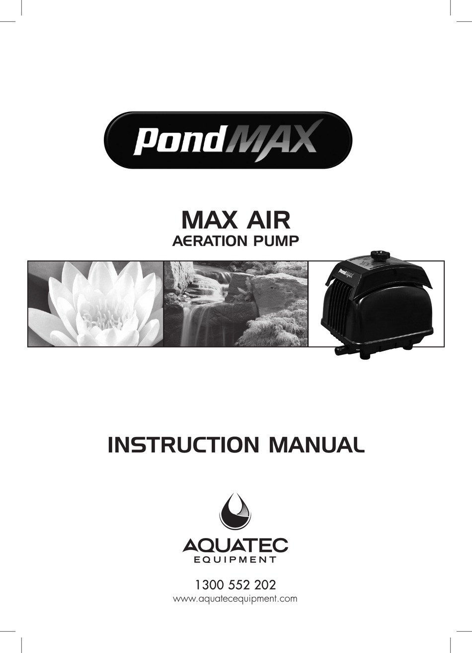 AQUATEC EQUIPMENT MAX AIR PA40 WATER PUMP INSTRUCTION MANUAL | ManualsLib