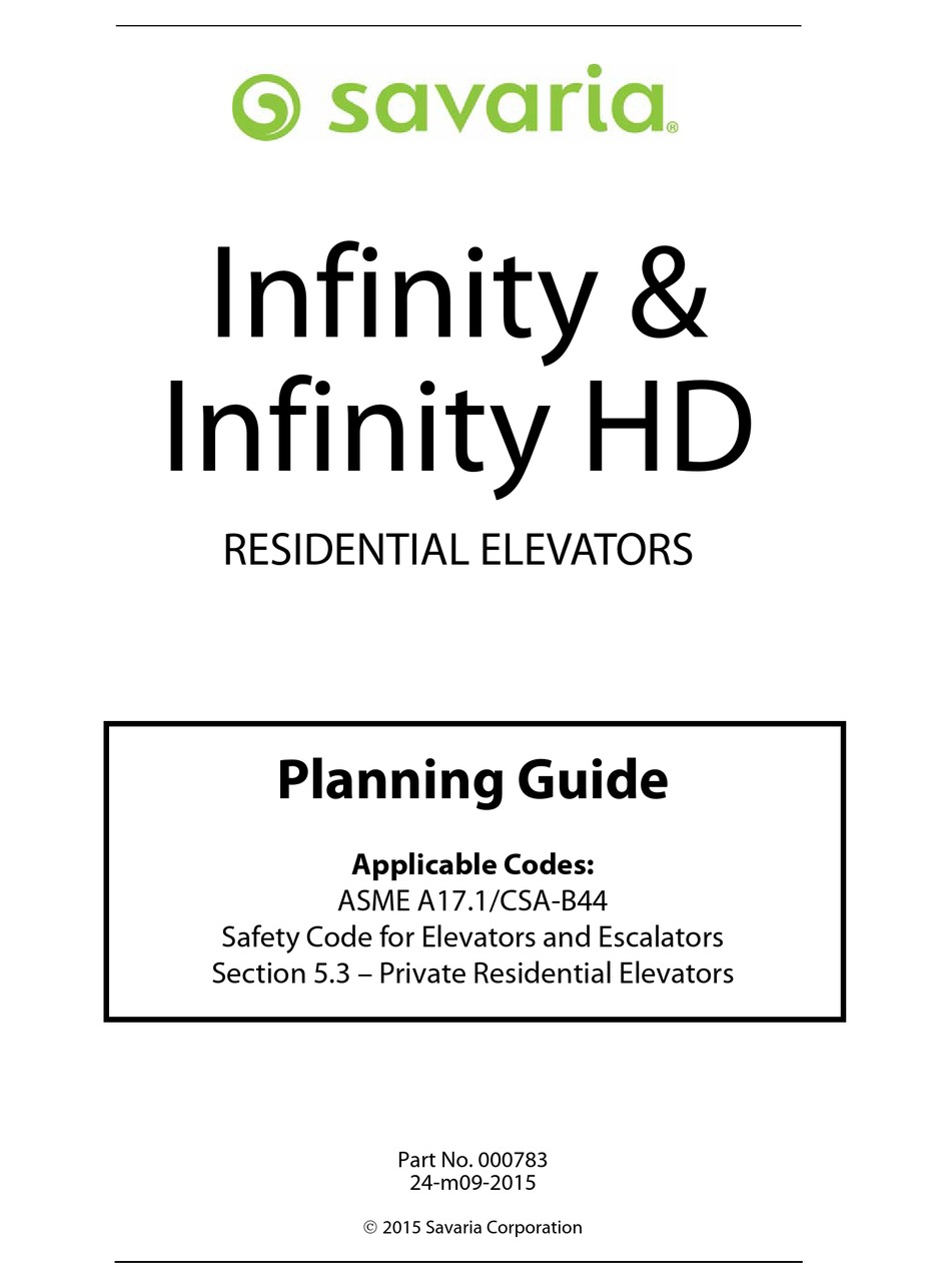 SAVARIA INFINITY PLANNING MANUAL Pdf Download | ManualsLib