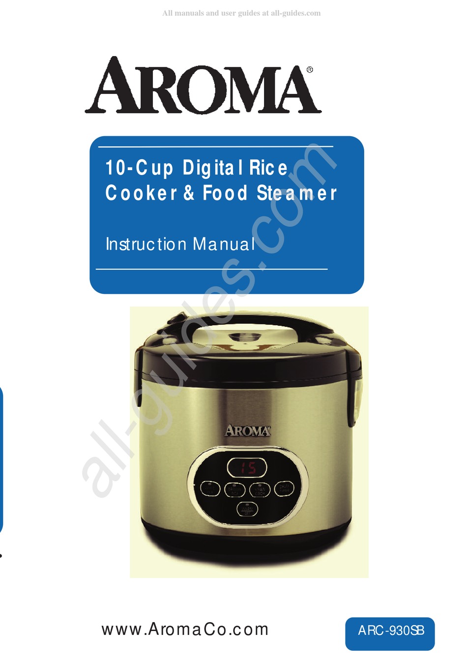 AROMA ARC-930SB INSTRUCTION MANUAL Pdf Download | ManualsLib