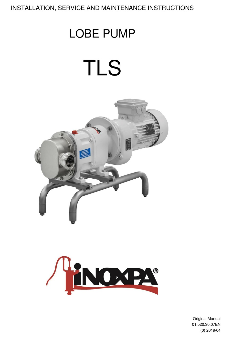 INOXPA TLS SERIES WATER PUMP INSTALLATION, SERVICE AND MAINTENANCE