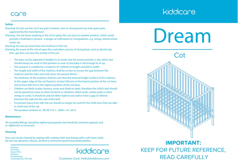 kiddicare dream crib
