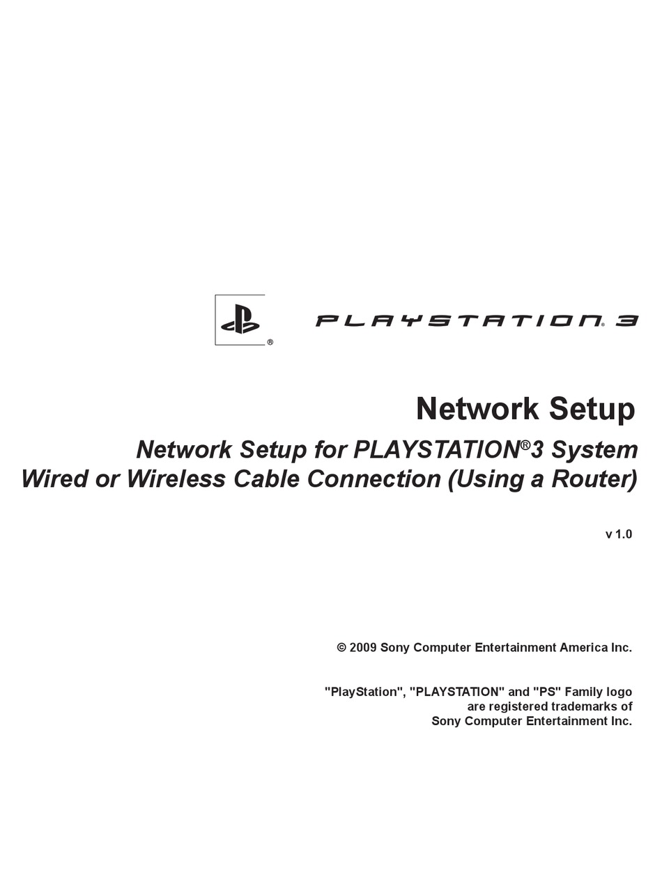 PLAYSTATION 3 GAME CONSOLE NETWORK SETUP ManualsLib