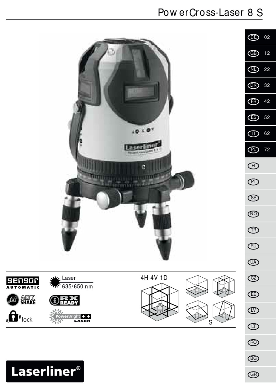 Laserliner Powercross Laser S Quick Start Manual Pdf Download