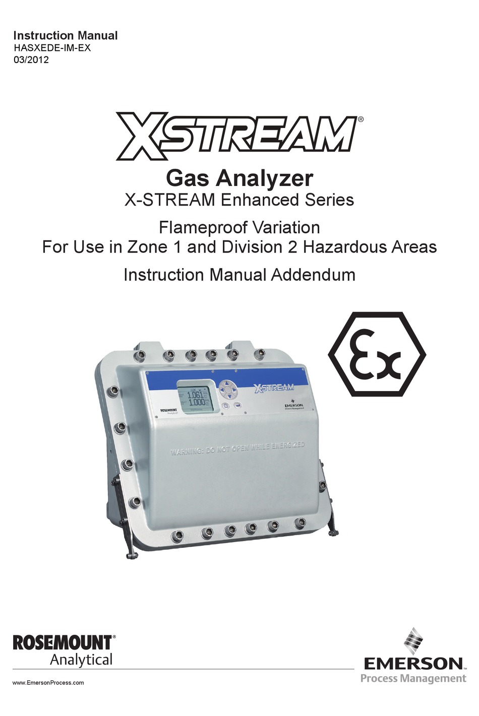 EMERSON ROSEMOUNT XSTREAM SERIES INSTRUCTION MANUAL ADDENDUM Pdf ...