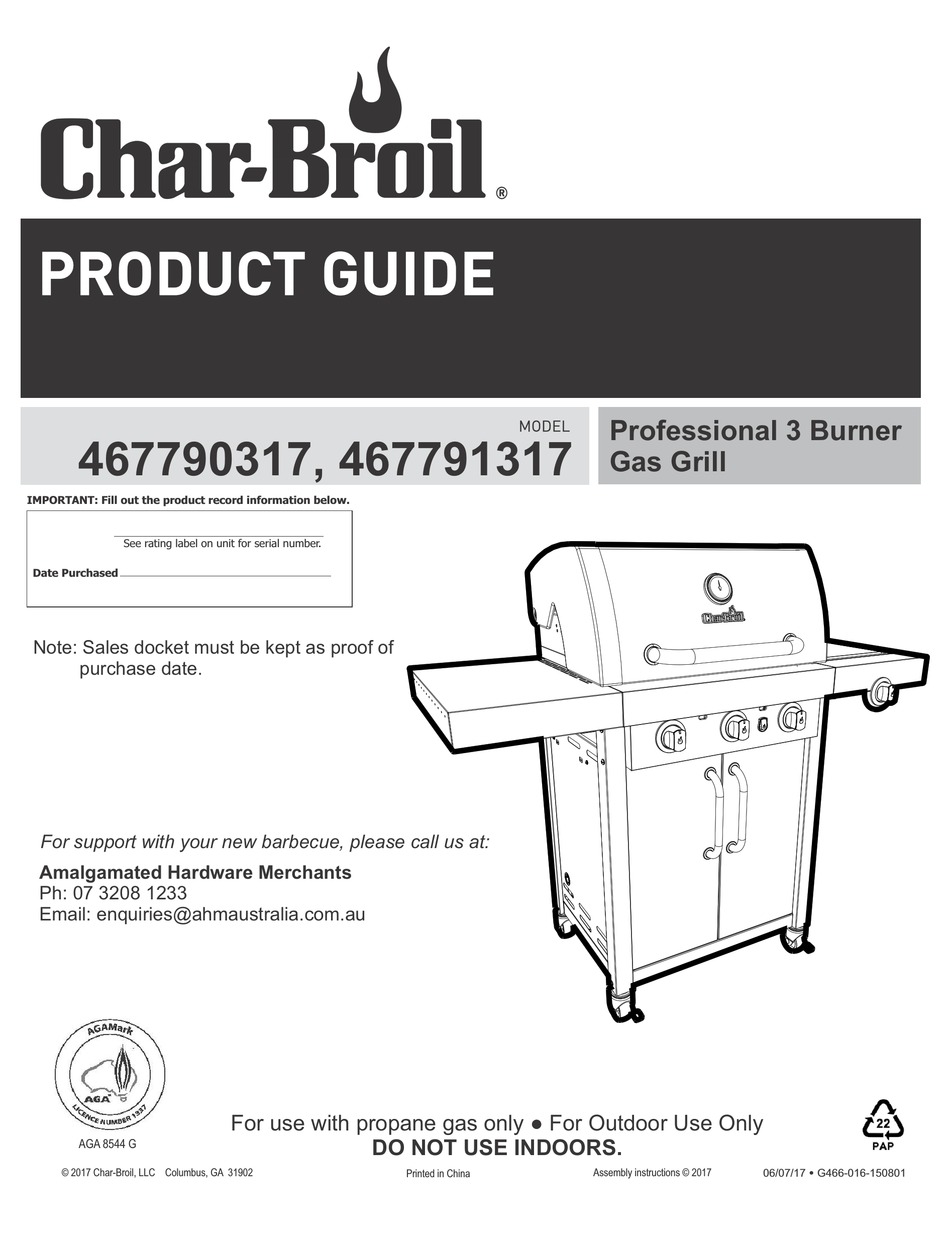 CHAR BROIL 467790317 GRILL PRODUCT MANUAL ManualsLib